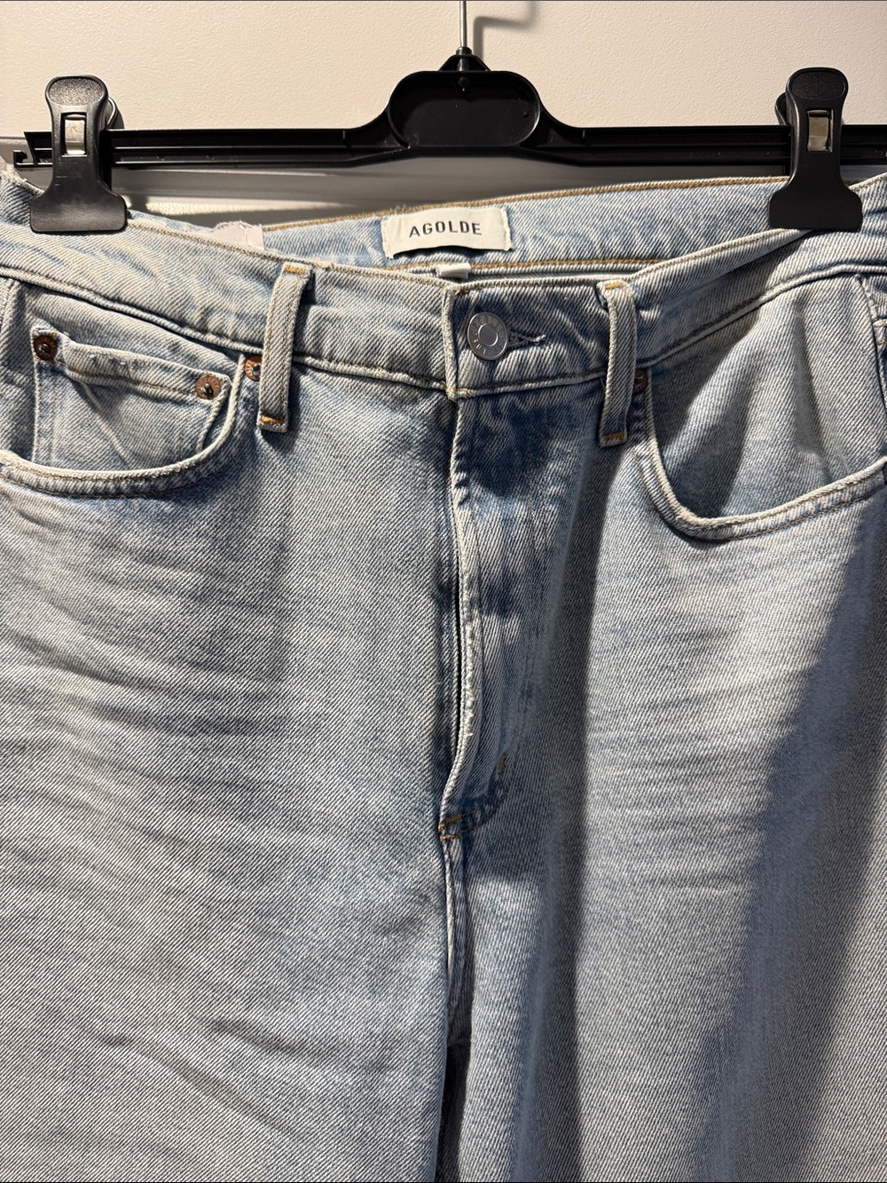 Agolde Men's Relaxed Light Blue Denim Jeans